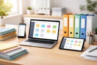 Hatékony irodai iratrendezés modern iratszekrénnyel és fájlokkal