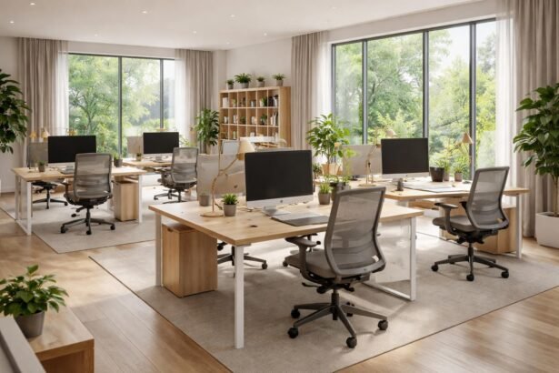 Modern iroda berendezés kényelmes munkakörnyezettel és stílusos bútorokkal